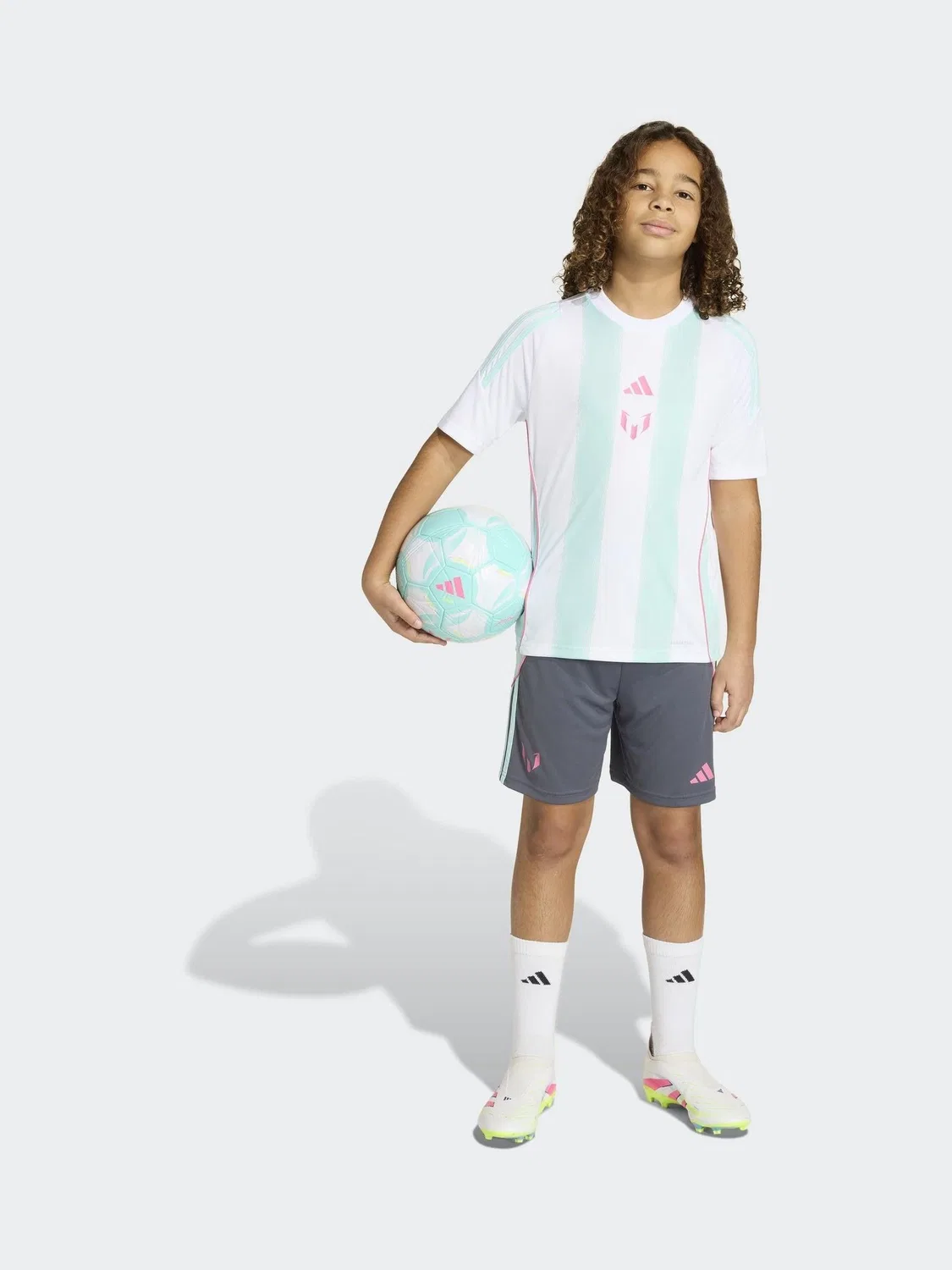 Шорты футбольные Messi Training adidas, серый — фото 3