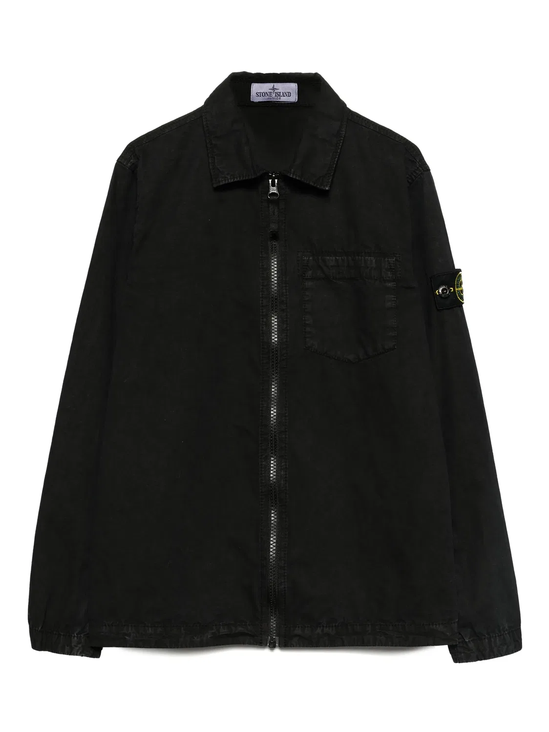 Застегнутая рубашка-куртка Stone Island, черный