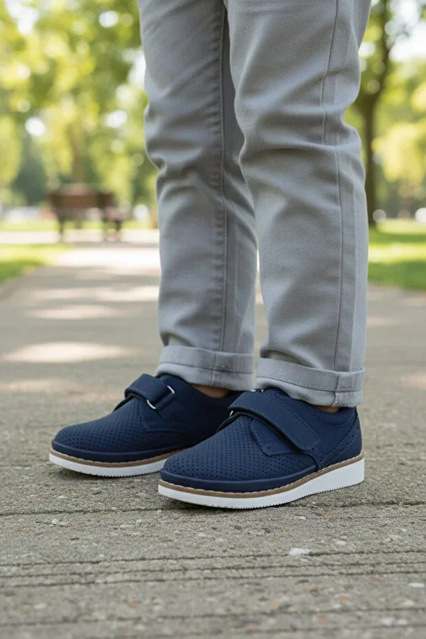 Детские туфли для мальчиков ортопедические Patik Bebe, Navy Blue — фото 3