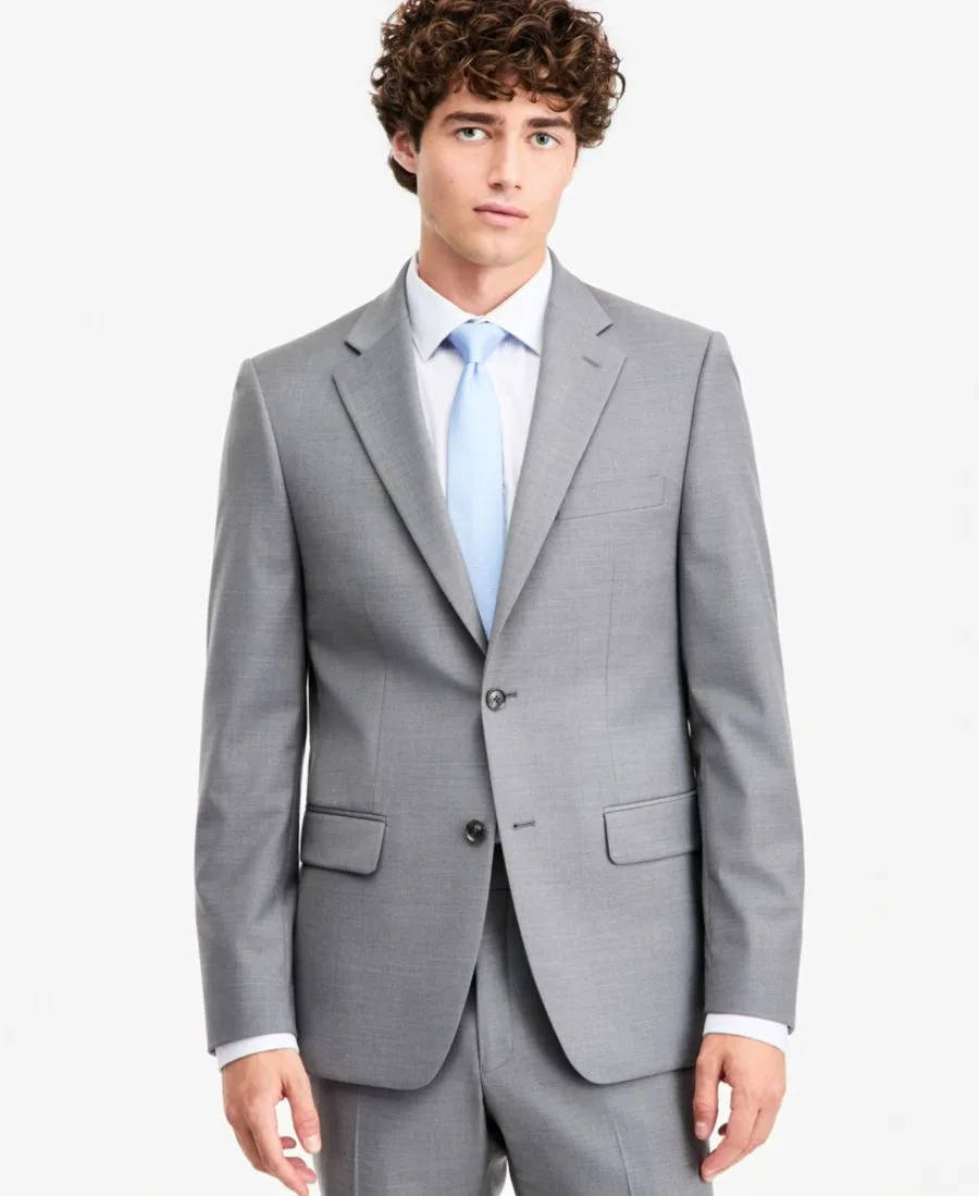 Пиджак мужской современного кроя из шерсти TH-Flex Stretch Tommy Hilfiger, Grey
