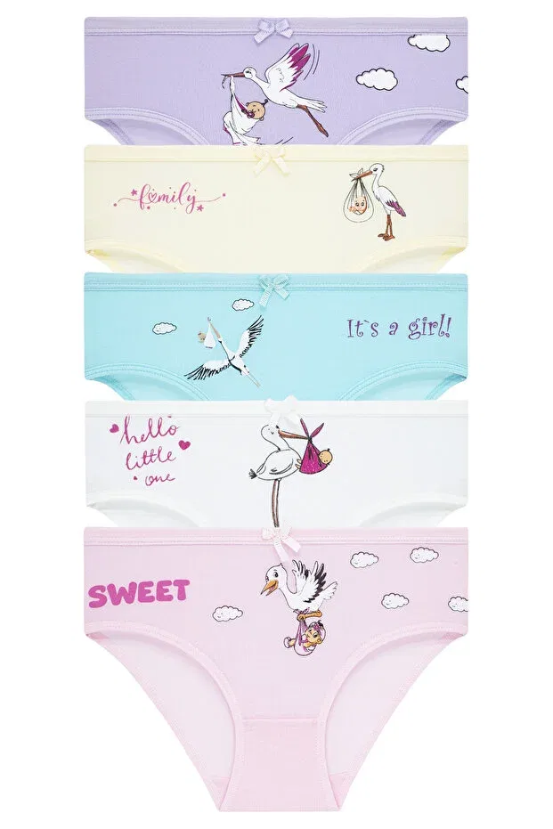 Детские трусы для девочек с принтом 5 шт Biyokids, Multicolor