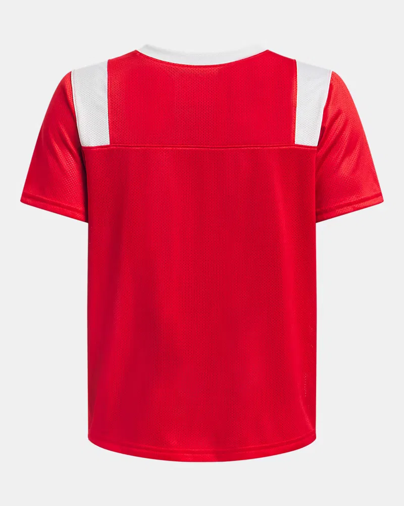 Детская спортивная футболка из дышащей сетки UA Big Win Flag UnderArmour, Red/White — фото 4