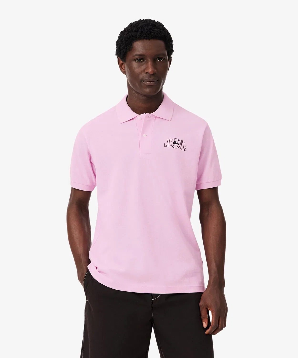 Мужская футболка поло с принтом LACOSTE, Pink