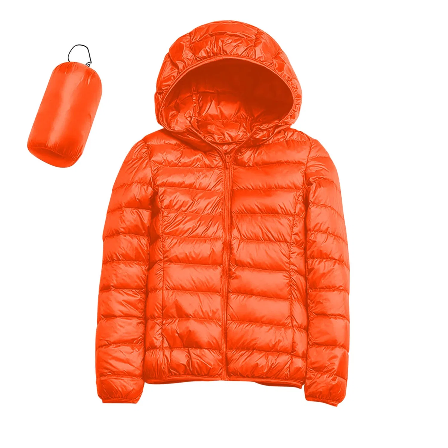 Женская куртка с капюшоном, стеганая, с принтом, Colore: arancione