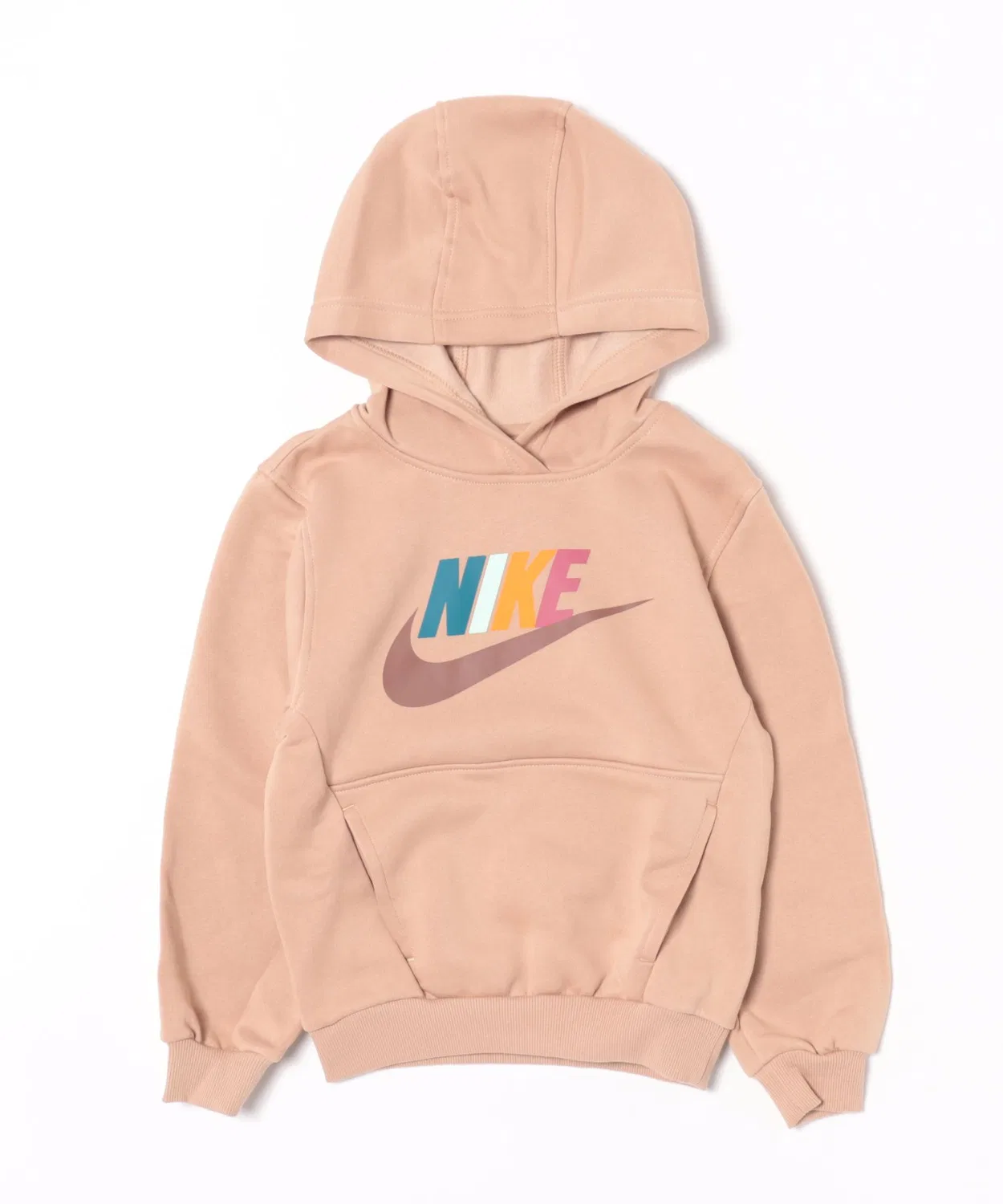 Толстовка Nike Club Fleece Hybrid с капюшоном, длинный рукав, коричневая
