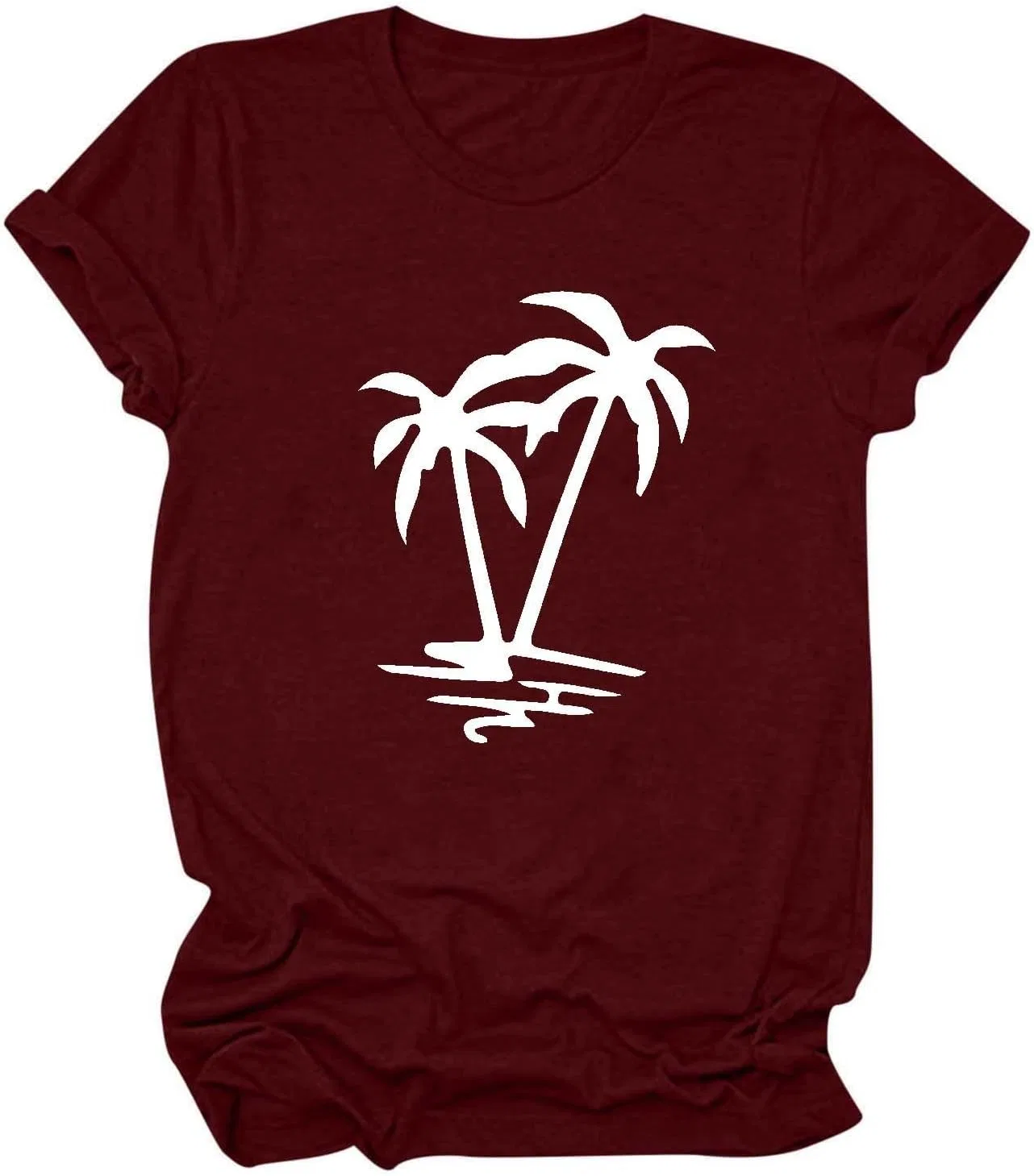 Женская футболка с пальмами Sun Tshirts, Wine