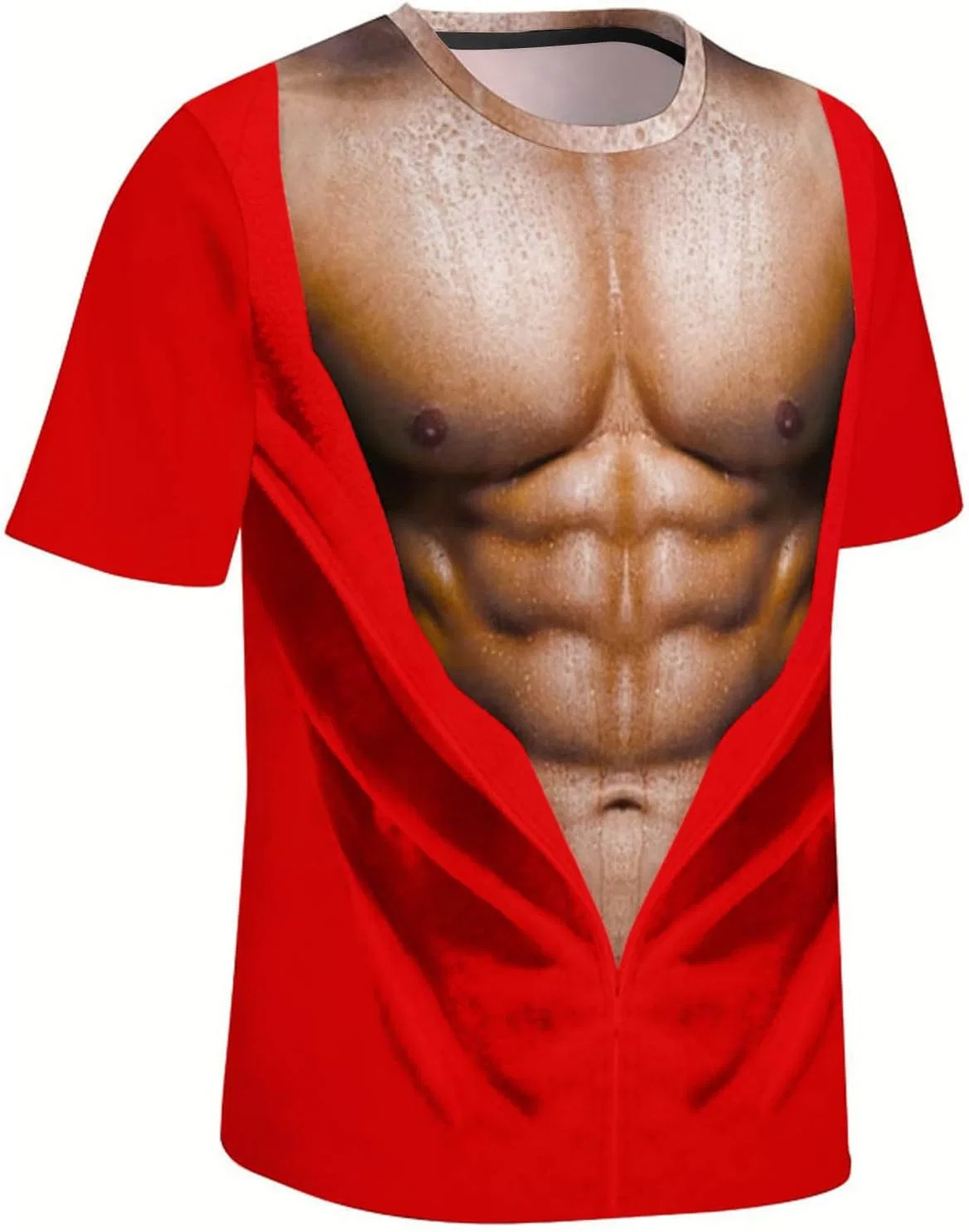 Мужская футболка с графическим принтом Oversized, Red — фото 3