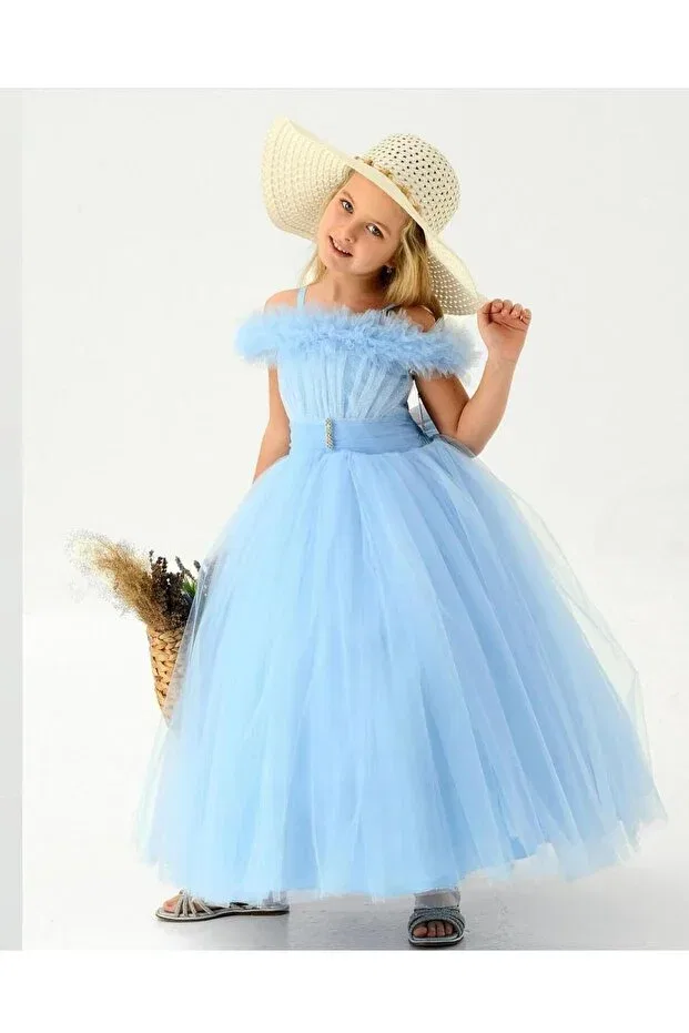 Детское платье для девочек с длинным рукавом Lisakids, Babe Blue