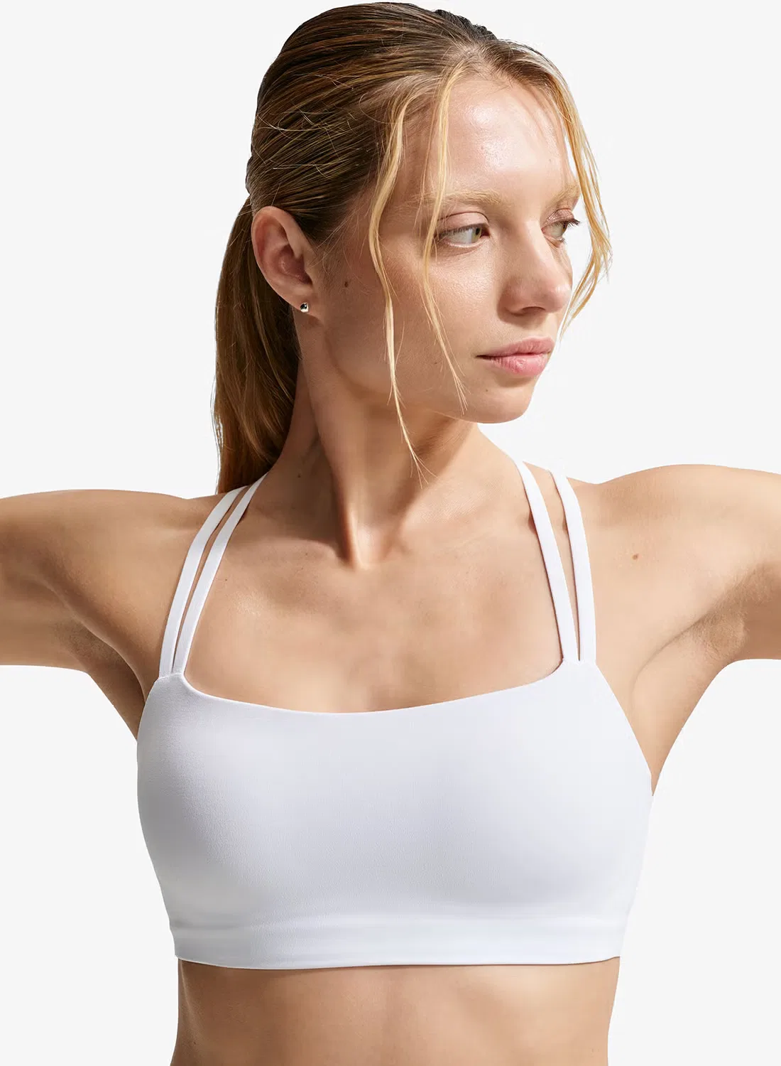 Бюстгальтер спортивный с бретелями Dri-Fit zenvy Nike, белый — фото 3