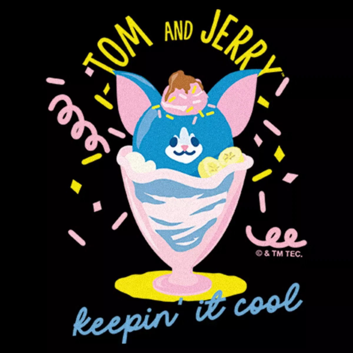 Детское боди с коротким рукавом Keepin' It Cool Tom and Jerry, Черный — фото 2