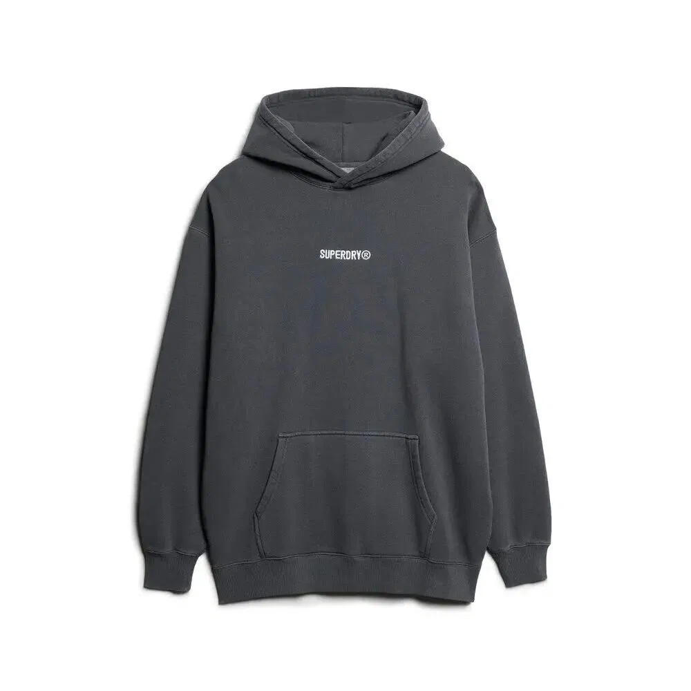 Мужское худи оверсайз с принтом Superdry, Черный / Оливковый