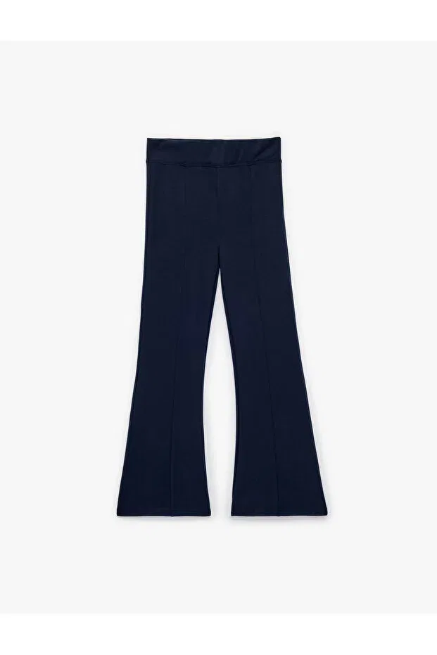 Детские брюки для девочек зауженные клеш Koton, Navy Blue — фото 3