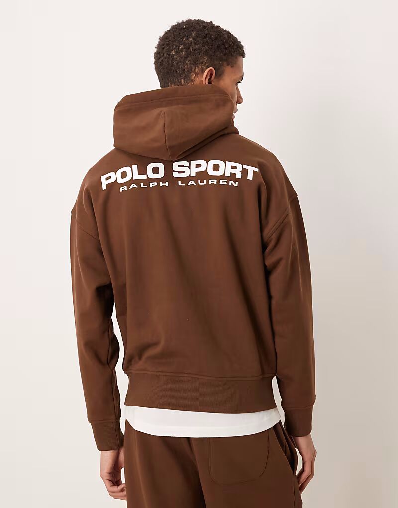 

Спортивная толстовка Sport свободного кроя с принтом на спине коричневого цвета Polo Ralph Lauren, Коричневый, Спортивная толстовка Sport свободного кроя с принтом на спине коричневого цвета Polo Ralph Lauren