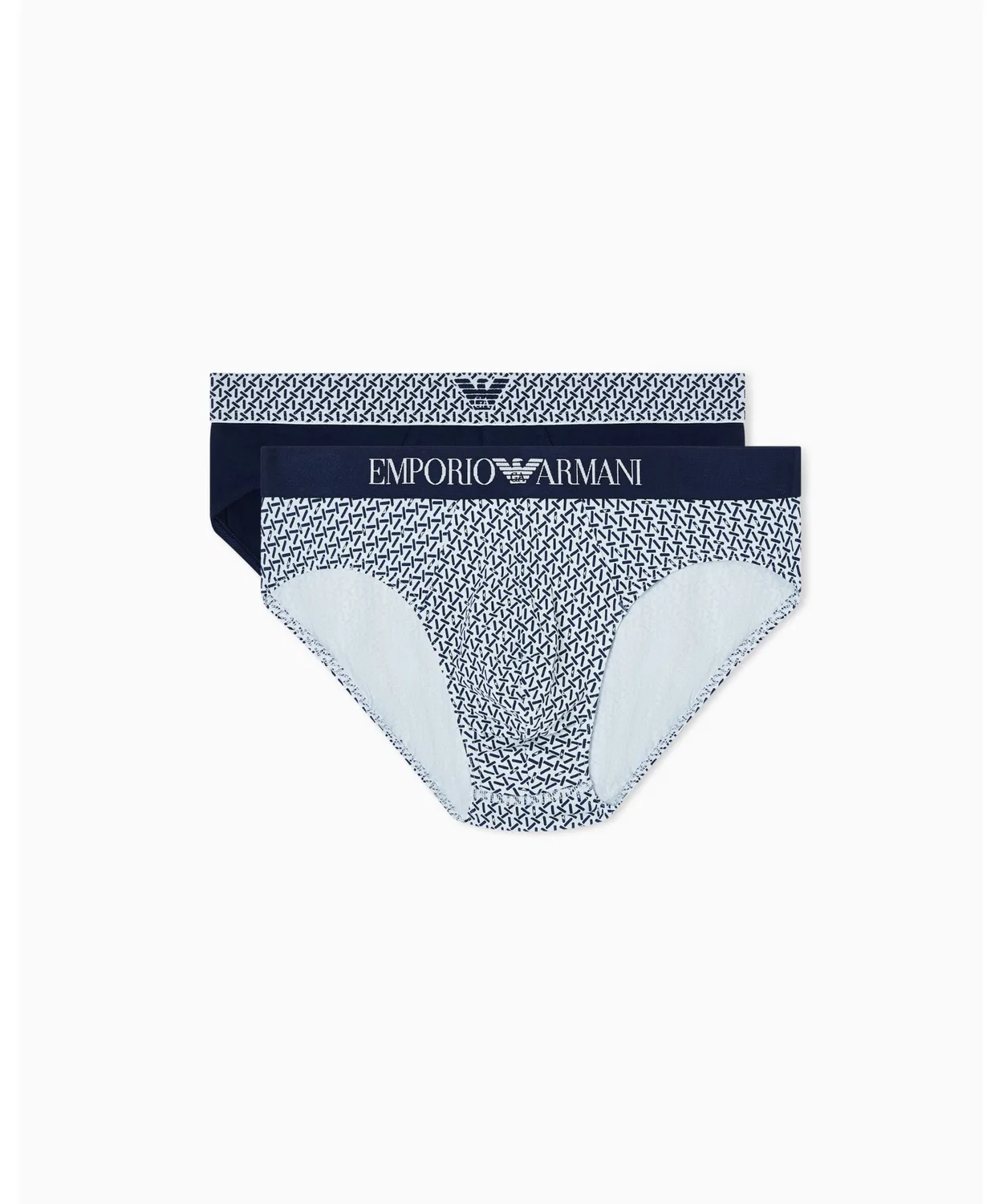 Мужские трусы-слипы с принтом, комплект из 2 штук, Emporio Armani, Blue