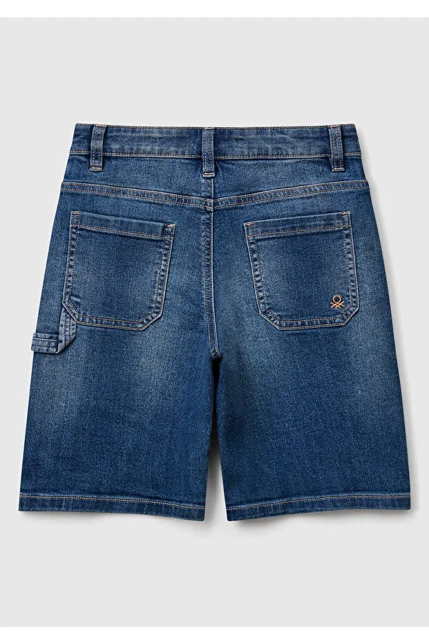 Детские шорты для мальчиков джинсовые Bermuda United Colors Of Benetton, Dark Denim — фото 2