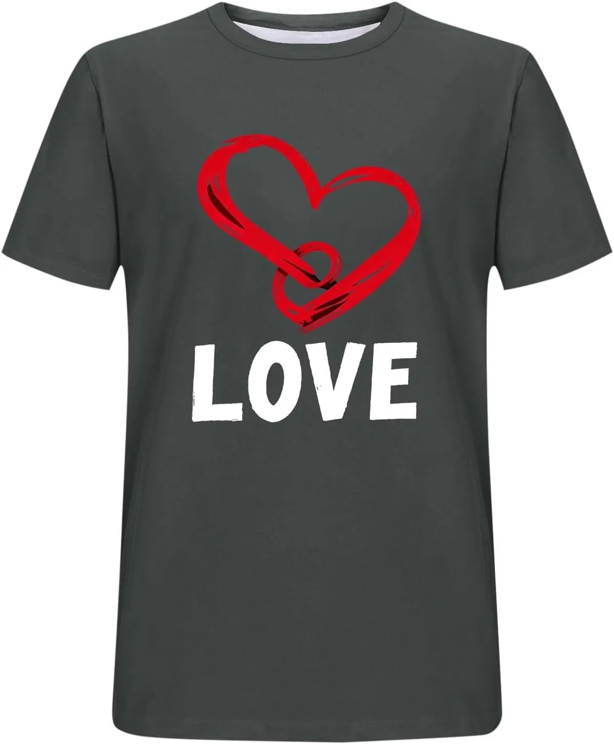 Мужская футболка с принтом Love Short Sleeve, Gray — фото 4