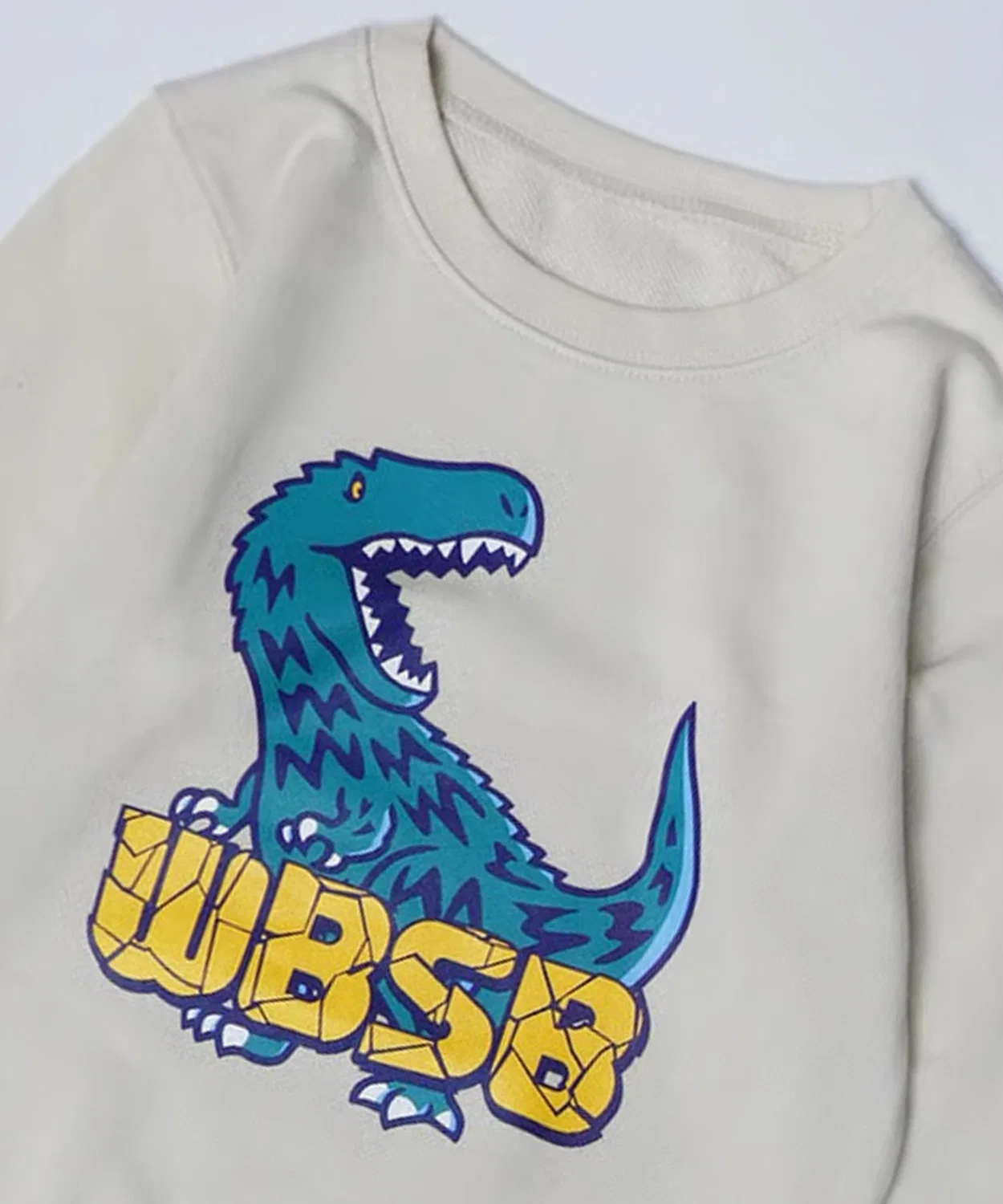 Детский свитшот с принтом Dinosaur WBSB, Natural