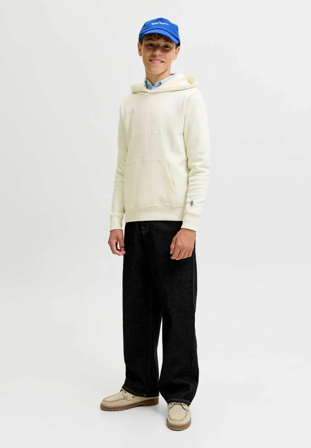 Худи с надписью, худи для подростков - худи Jack & Jones Junior, Whisper White