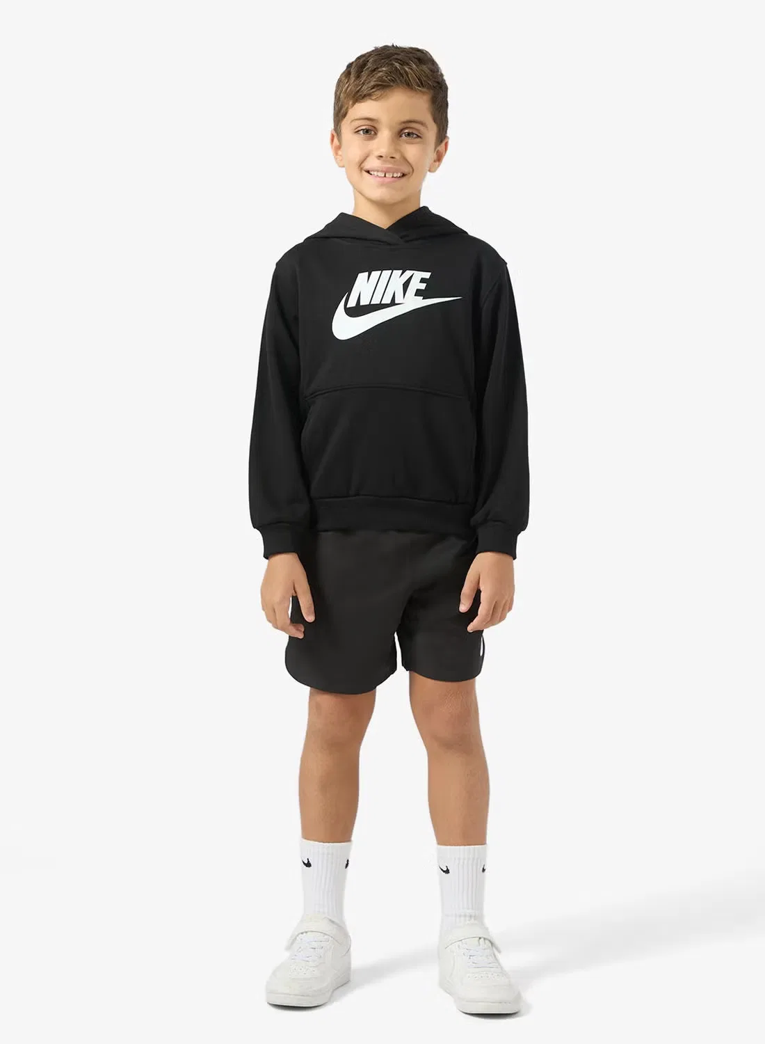 Худи детское из футера French Terry Hybrid Nike Kids, черный — фото 4