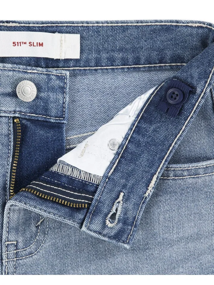 Шорты-джинсы слим с принтом 511 Levi'S Kids, синий — фото 4