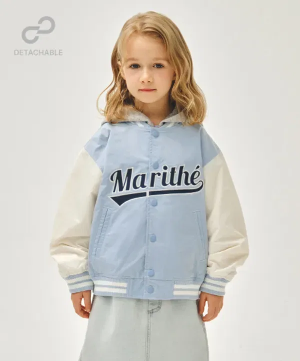 Куртка-бейсболка детская на кнопках, Kids detachable baseball jacket Marithe Kids, голубой