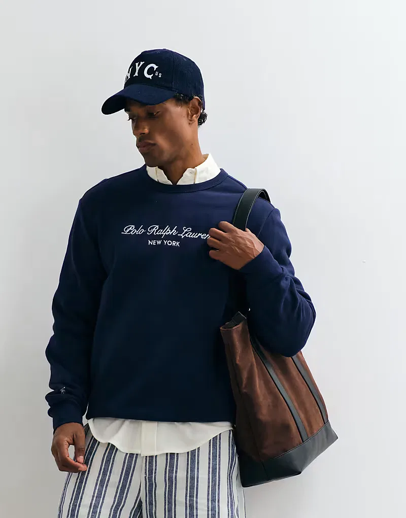 Толстовка Polo Ralph Lauren с крупным логотипом, темно-синий — фото 2