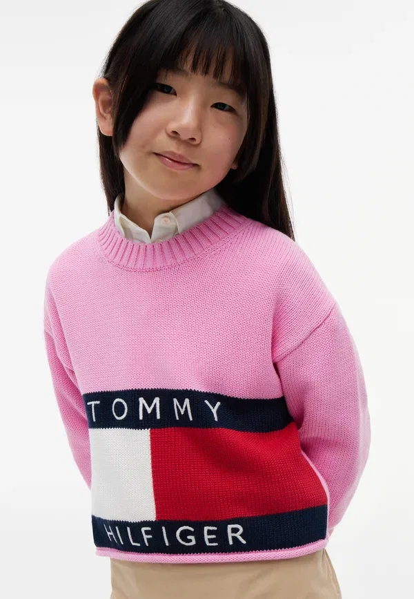 Джемпер хлопковый Tommy Hilfiger, розовый — фото 4