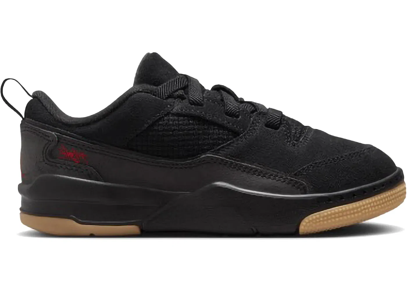 Детские кроссовки Lifestyle с принтом Jordan Flight Court Jordan, Black/Gum Medium Brown/Varsity Red