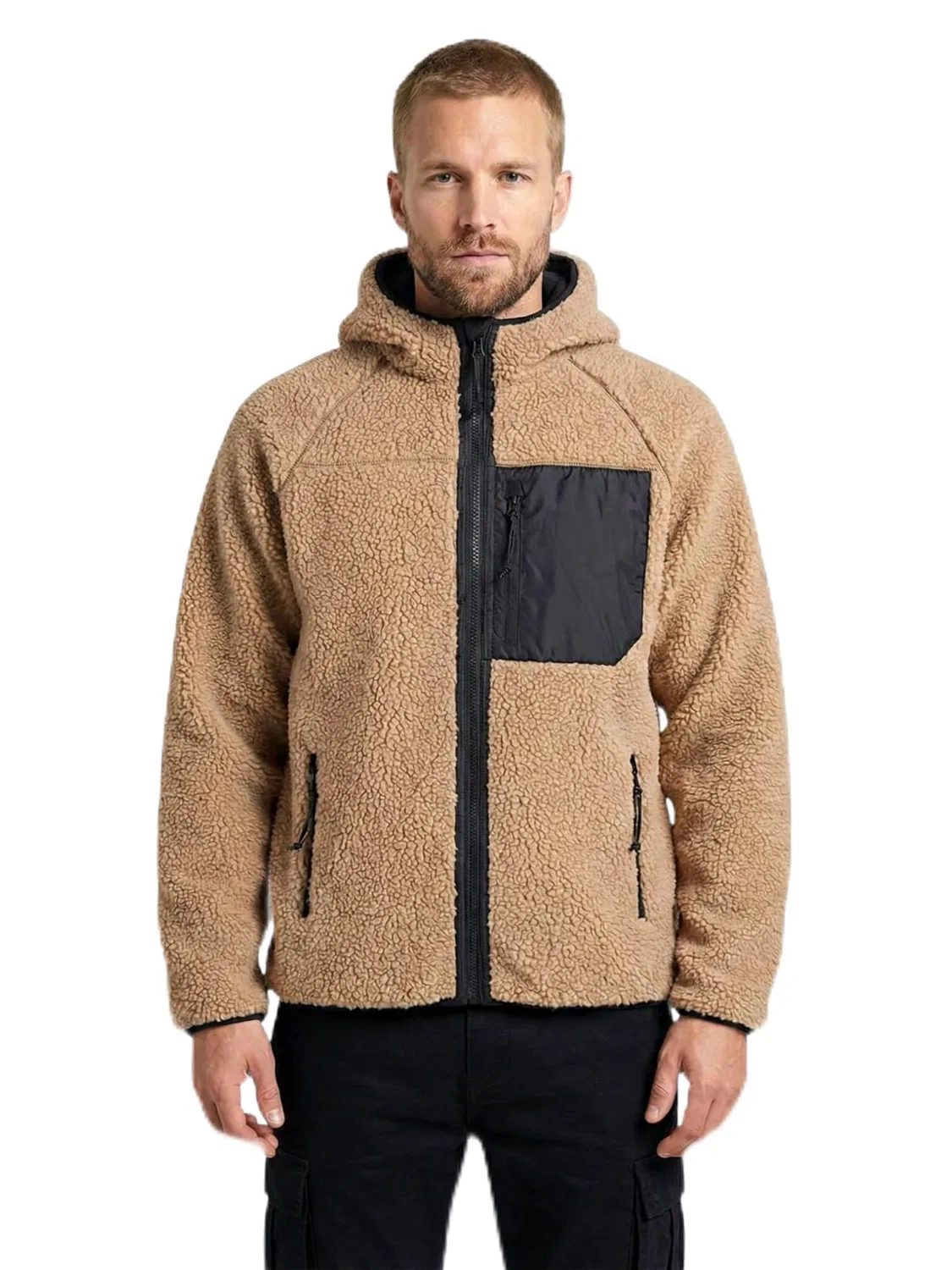 Мужская куртка с флисовой подкладкой Brandit Teddyfleece Work Jacket 15y, light brown
