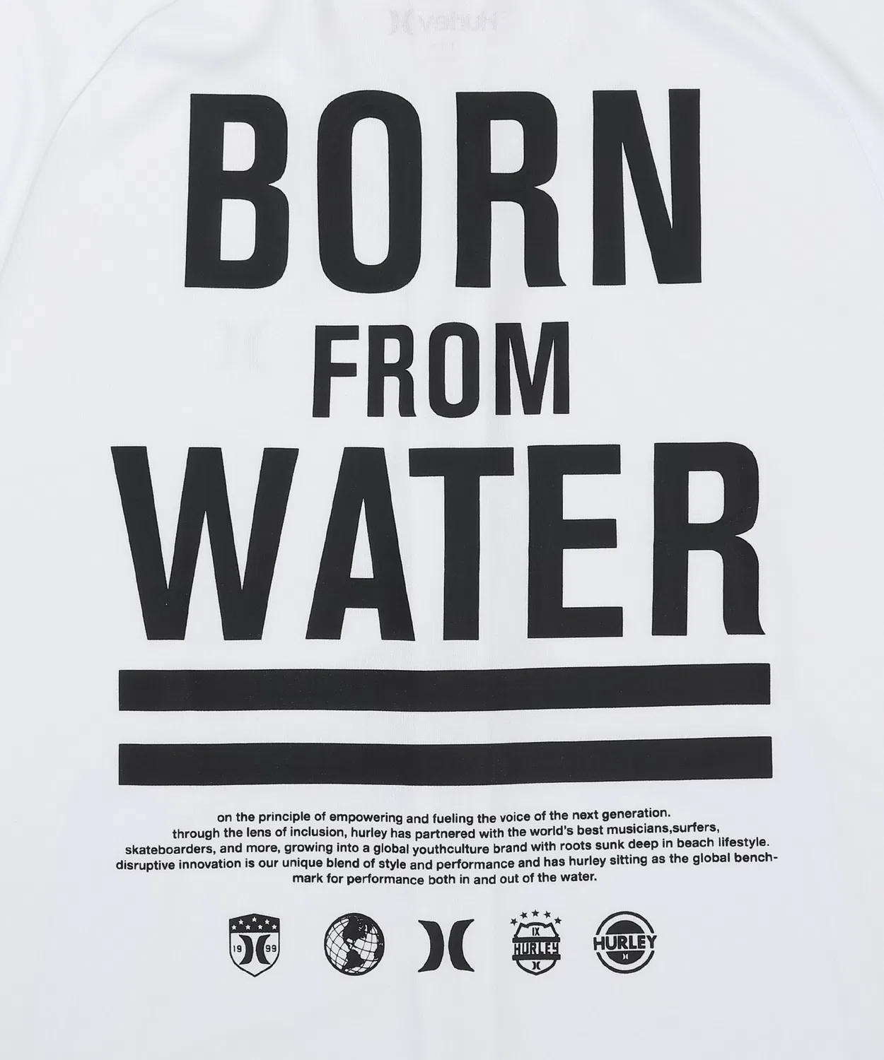 Детский рашгард-худи с длинным рукавомHurley BORN FROM WATER FULL ZIP HOODIE, Белый — фото 4