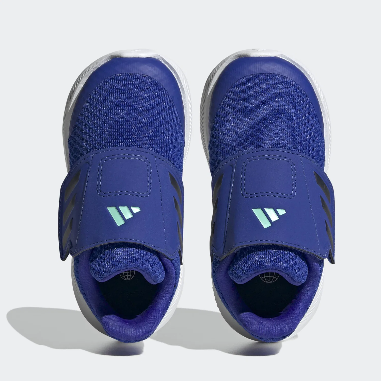 Детские кроссовки для мальчиков с липучкой Runfalcon 3.0 Hook-and-loop Adidas, Lucid Blue Legend Ink Cloud White — фото 3