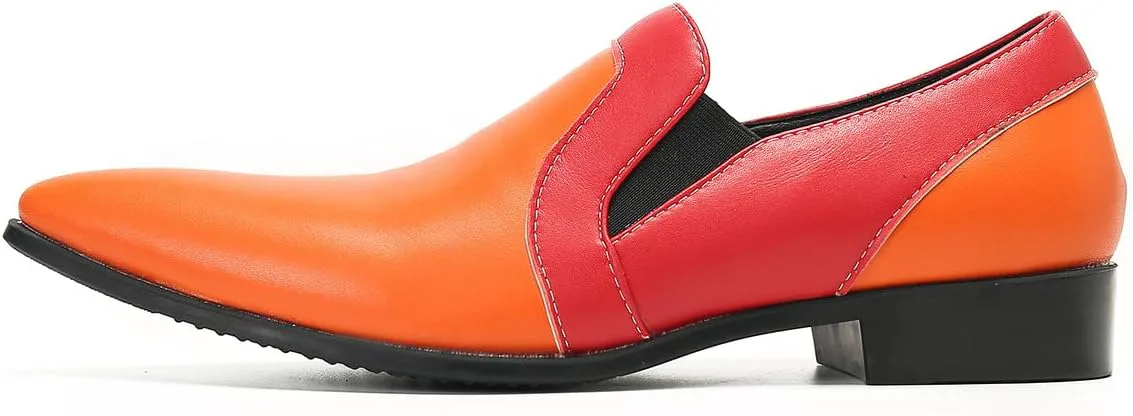 

Мужские лоферы Santimon, слипоны, повседневные и деловые двухцветные пенни-лоферы, для выпускного, свадьбы, торжеств, за рулем, летняя обувь для прогулок для парней, оранжевый