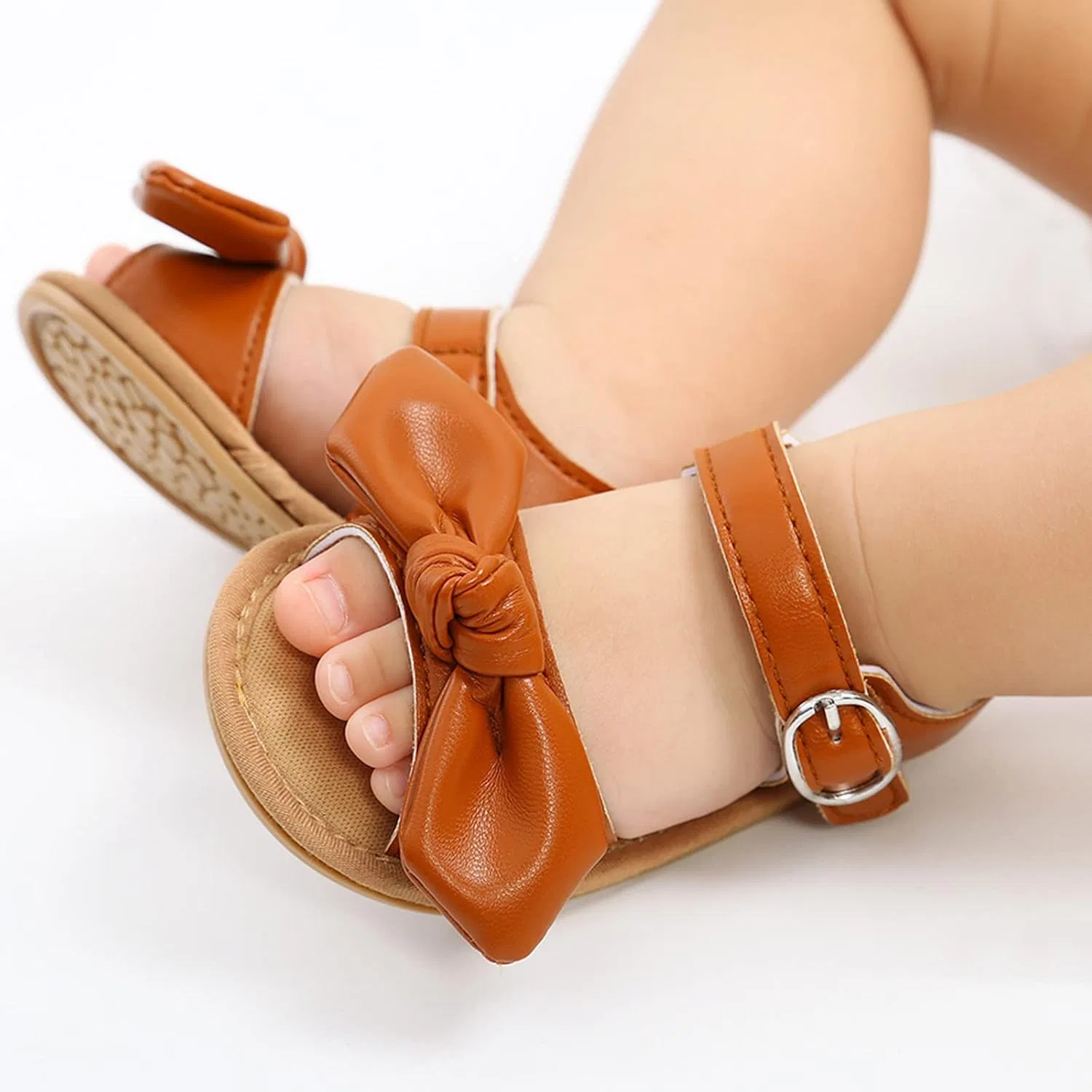 Детские сандалии для девочек с бантом Bowknot Prewalker Walkers, Brown — фото 3