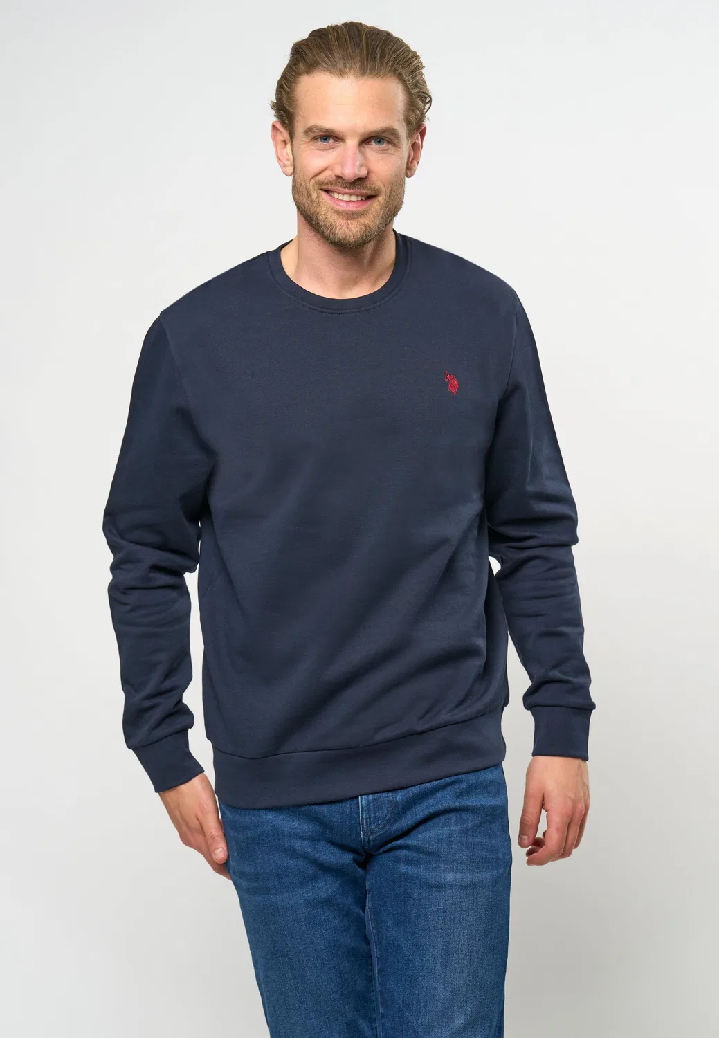 Мужской хлопковый свитшот Adler U.S. Polo Assn., Dark Blue — фото 3