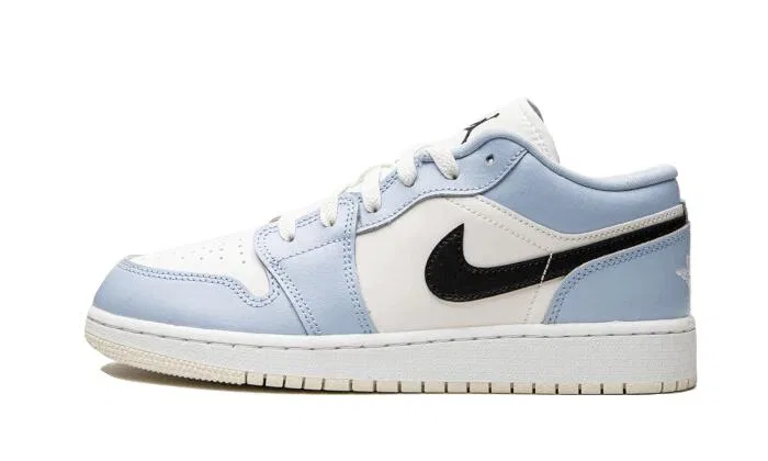 Детские кроссовки с контрастным дизайном Air Jordan 1 Low Nike, Ice Blue Black