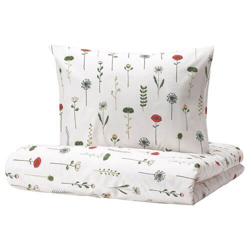 Комплект детского постельного белья Ikea Nattslanda, 2 предмета, 150x200/50x60, белый/разноцветный
