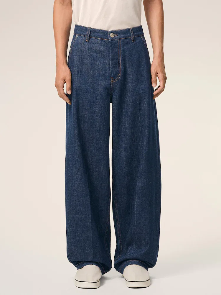 Джинсы Balloon Fit AMI PARIS, Indigo — фото 2