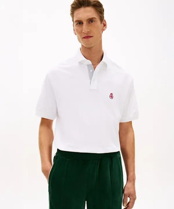 Футболка поло с длинным рукавом, классическая, архивный логотип, Tommy Hilfiger