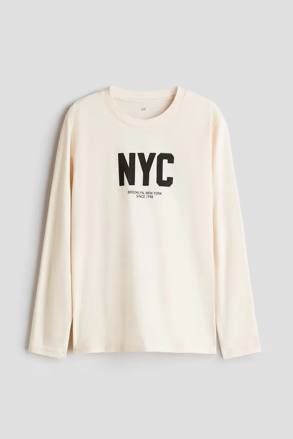 Рубашка с длинными рукавами и принтом H&M, Cremefarben/Nyc