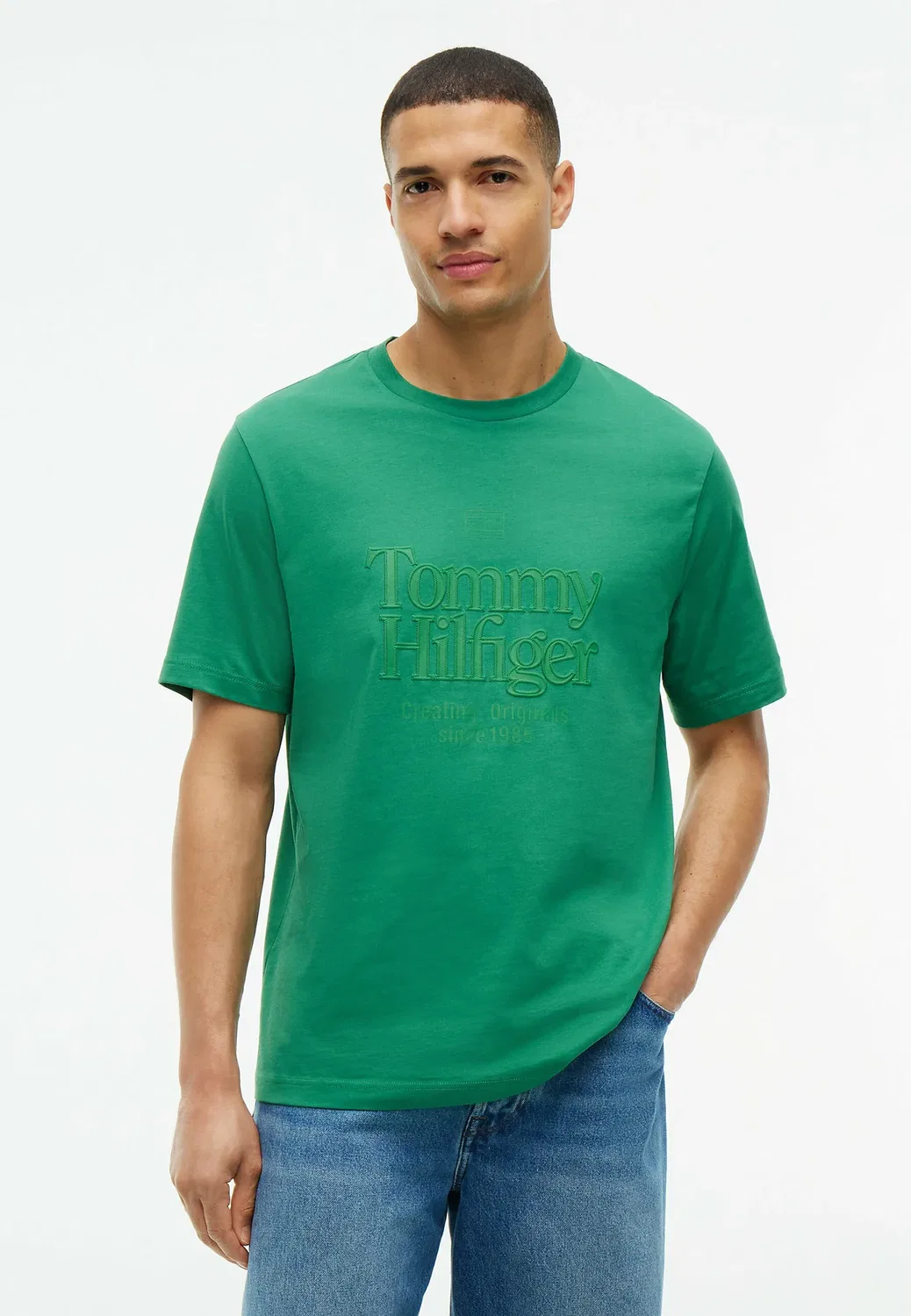 Футболка с принтом в тон - футболка с графическим рисунком Tommy Hilfiger, Alaskan Green