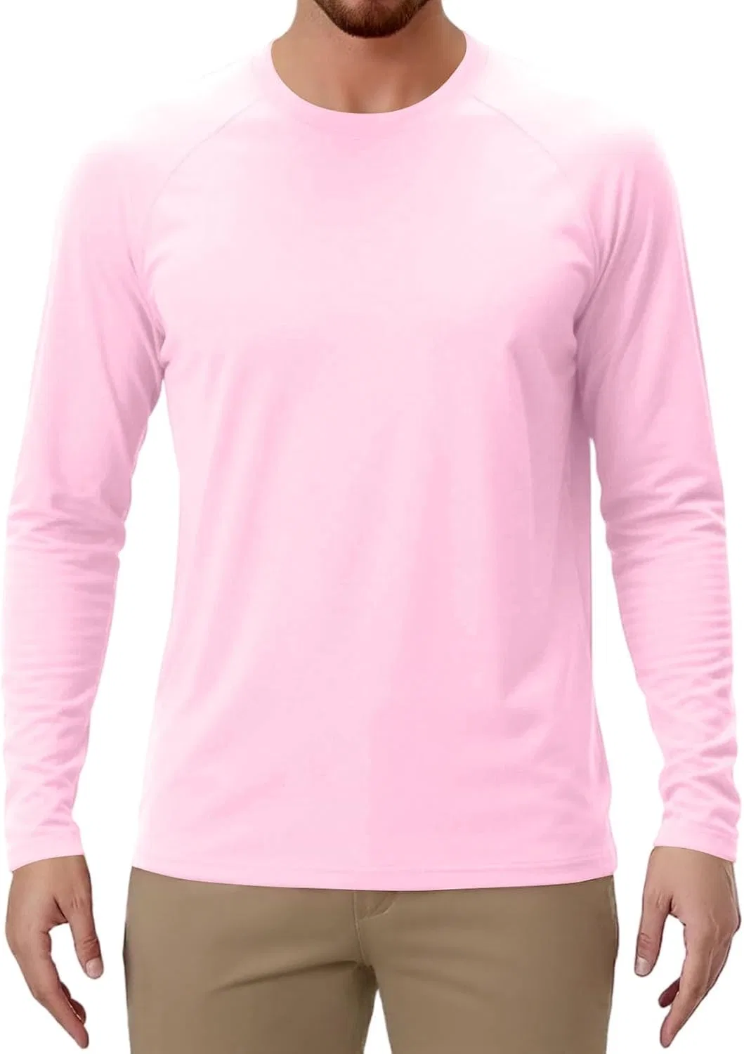 Мужская футболка с длинным рукавом OMING, Light Pink