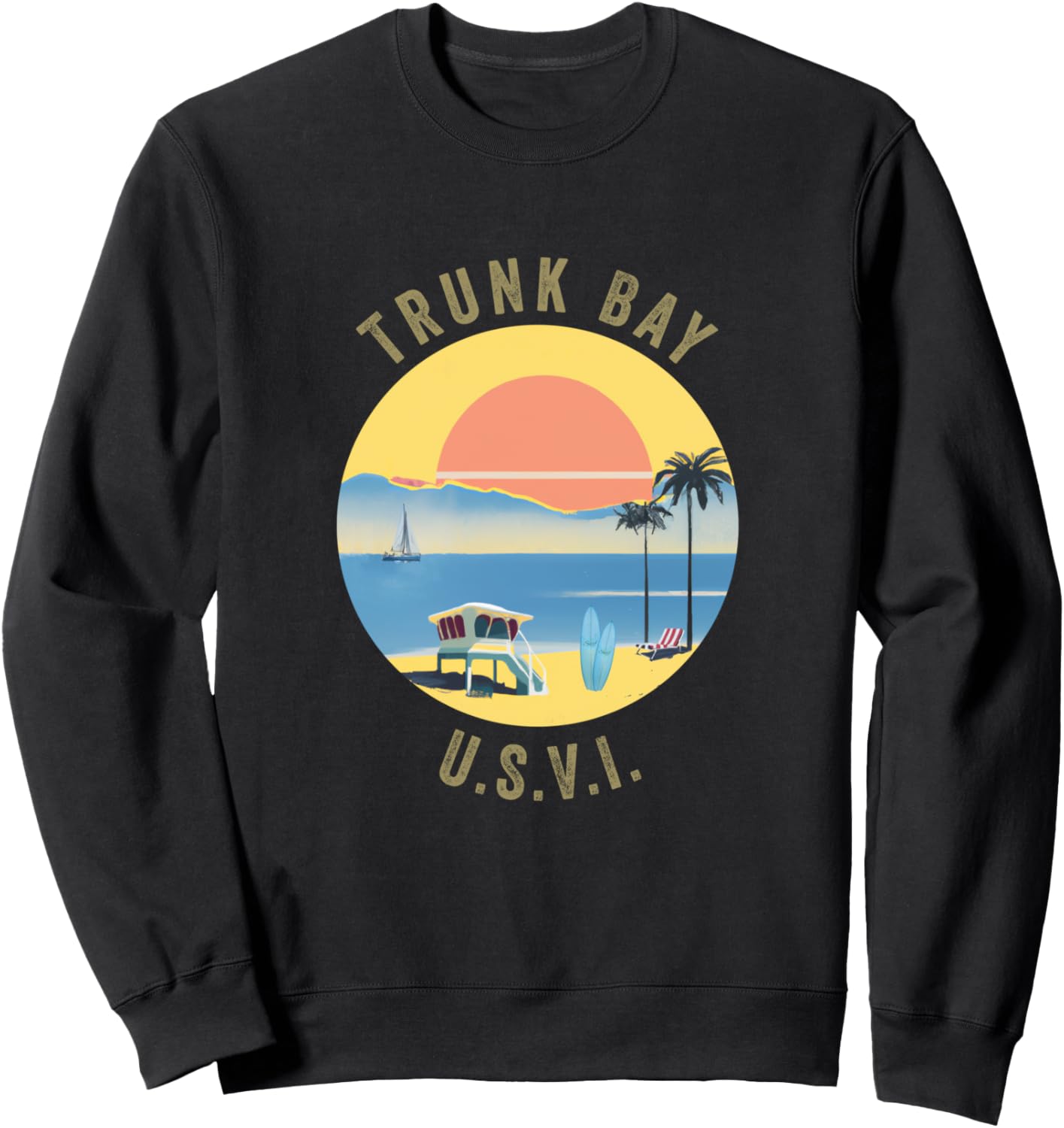 

Сувенирная одежда Trunk Bay, винтажная толстовка Trunk Bay в стиле ретро Trunk Bay Retro Souvenir Apparel, черный