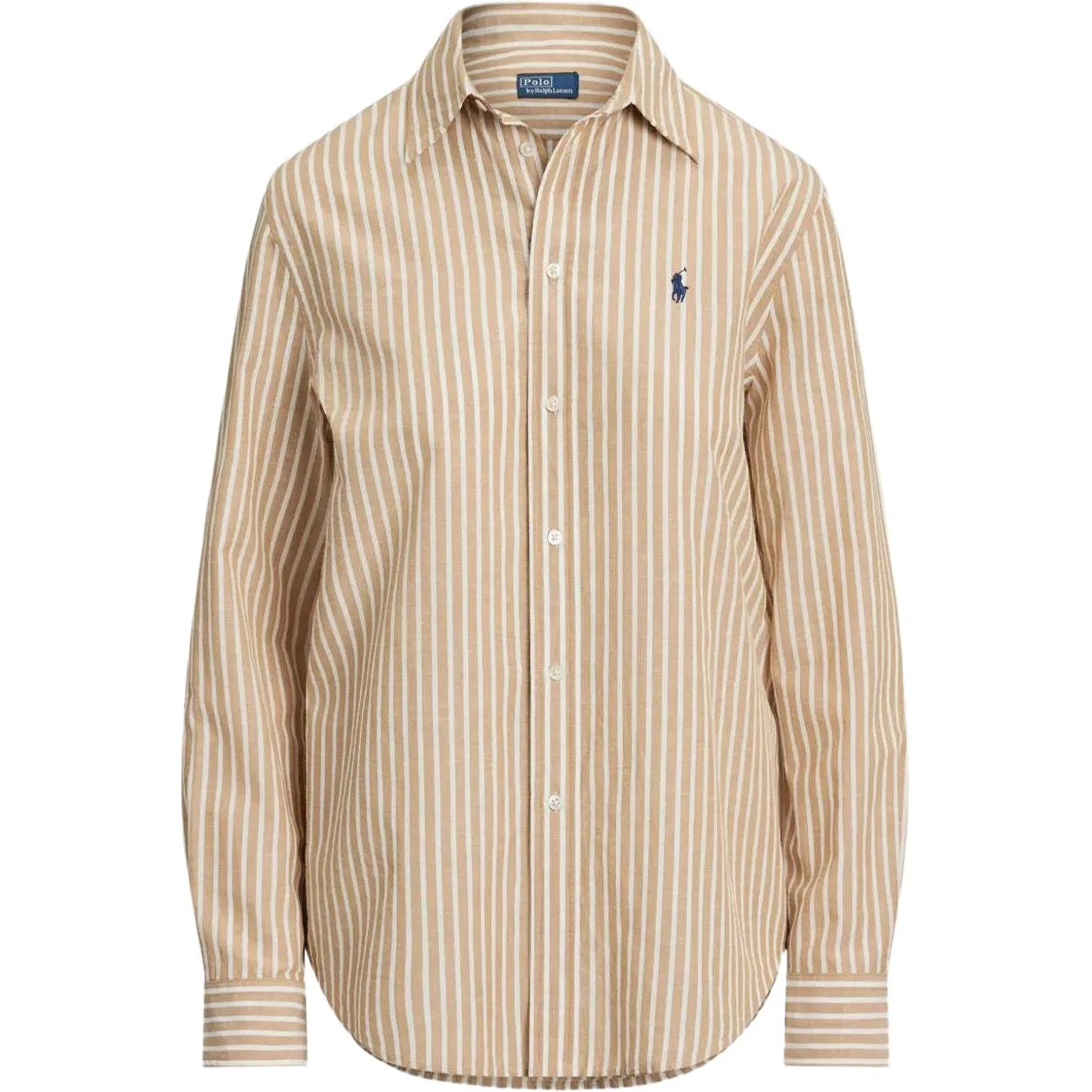 Женская рубашка классическая с длинным рукавом Polo Ralph Lauren, Camel & White