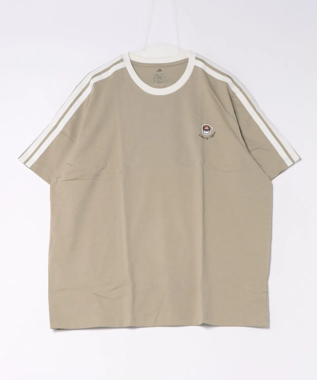 Мужская футболка с коротким рукавом, полосатая Adidas, Beige
