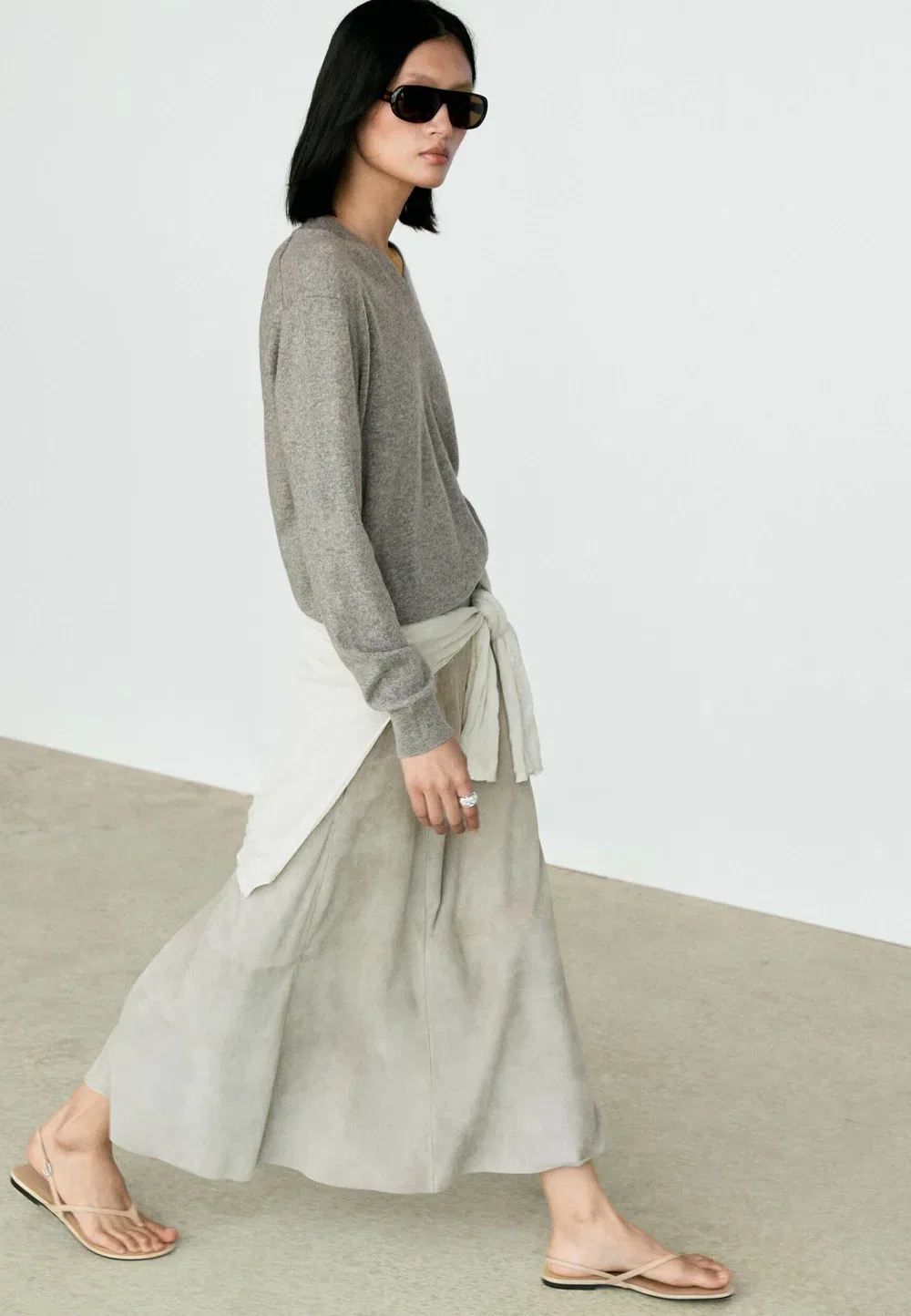 Вязаный свитер из 100% кашемира Massimo Dutti, Grey — фото 3