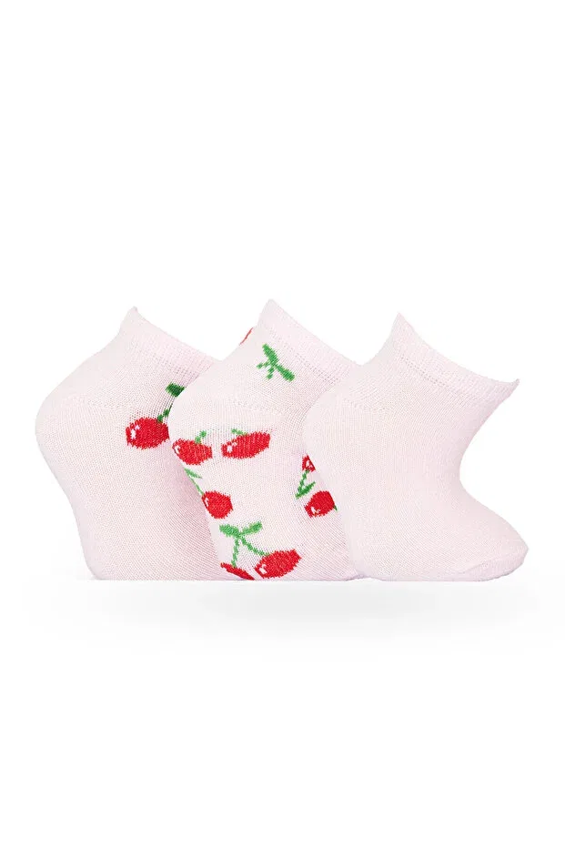 Детские носки для девочек с принтом Hellobaby girl 3-piece ankle socks Ebebek Hello Baby, Light Pink