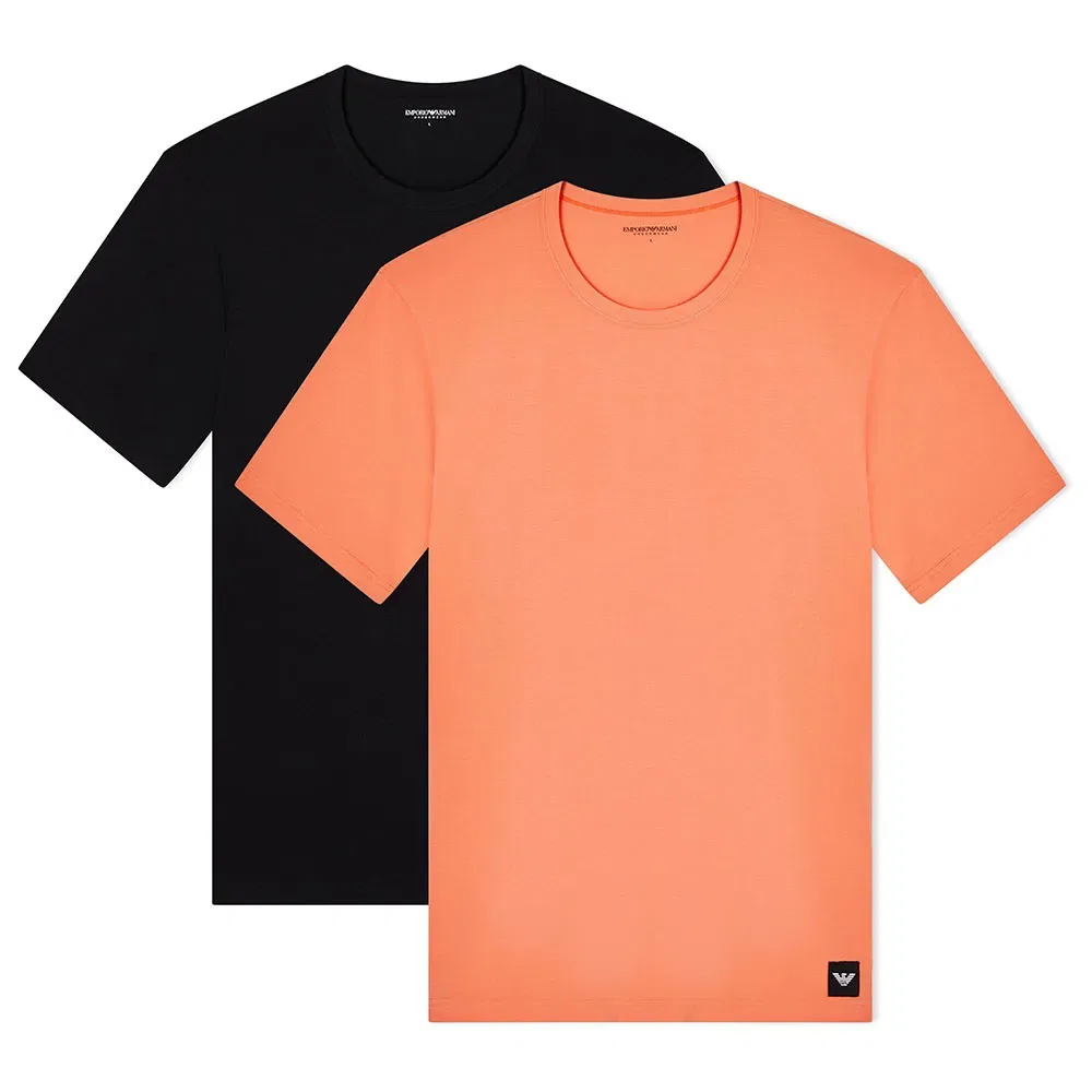 Мужской комплект из 2 футболок с коротким рукавом Emporio armani, Black