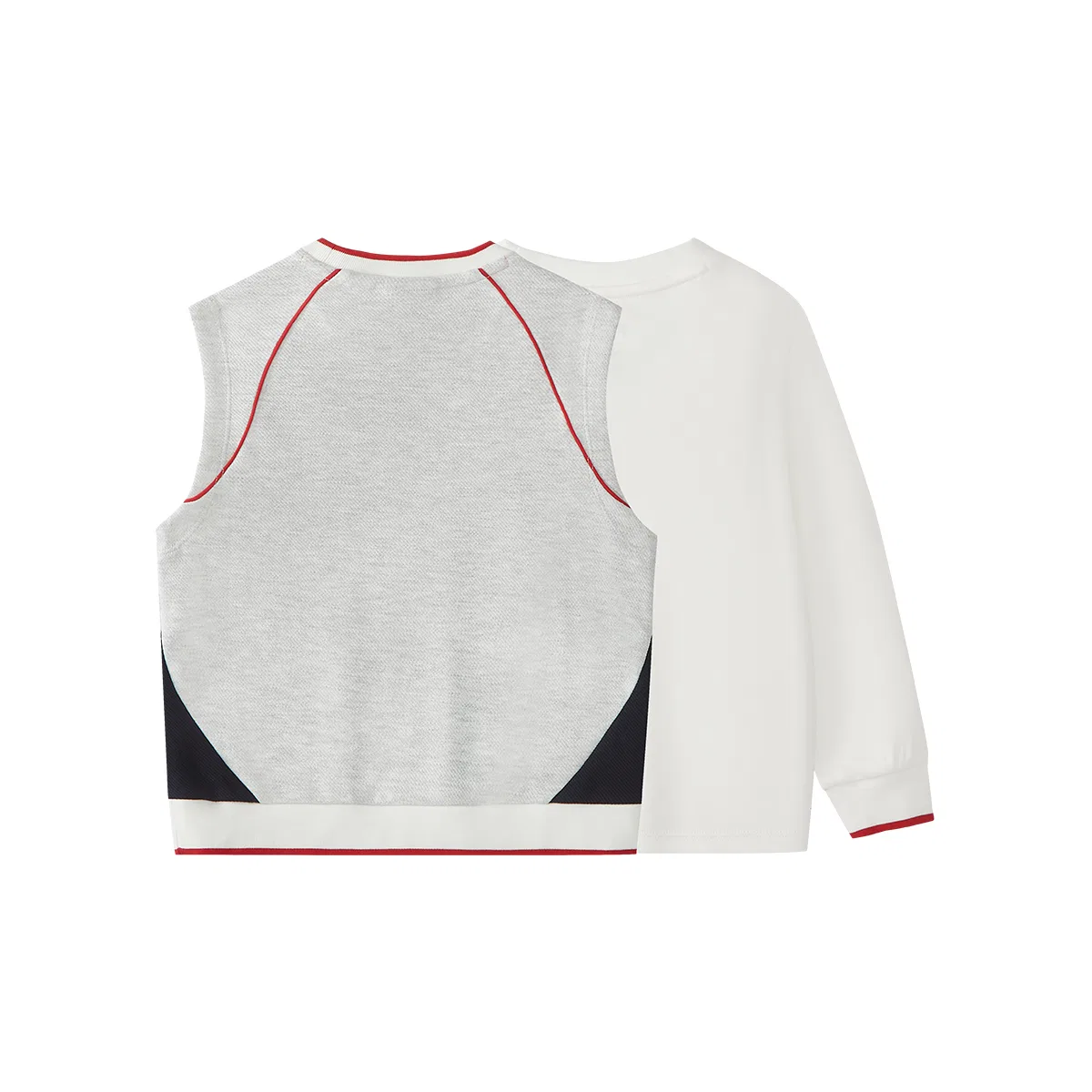 Детская футболка с круглым вырезом Ivory Heather Gray FILA KIDS — фото 3