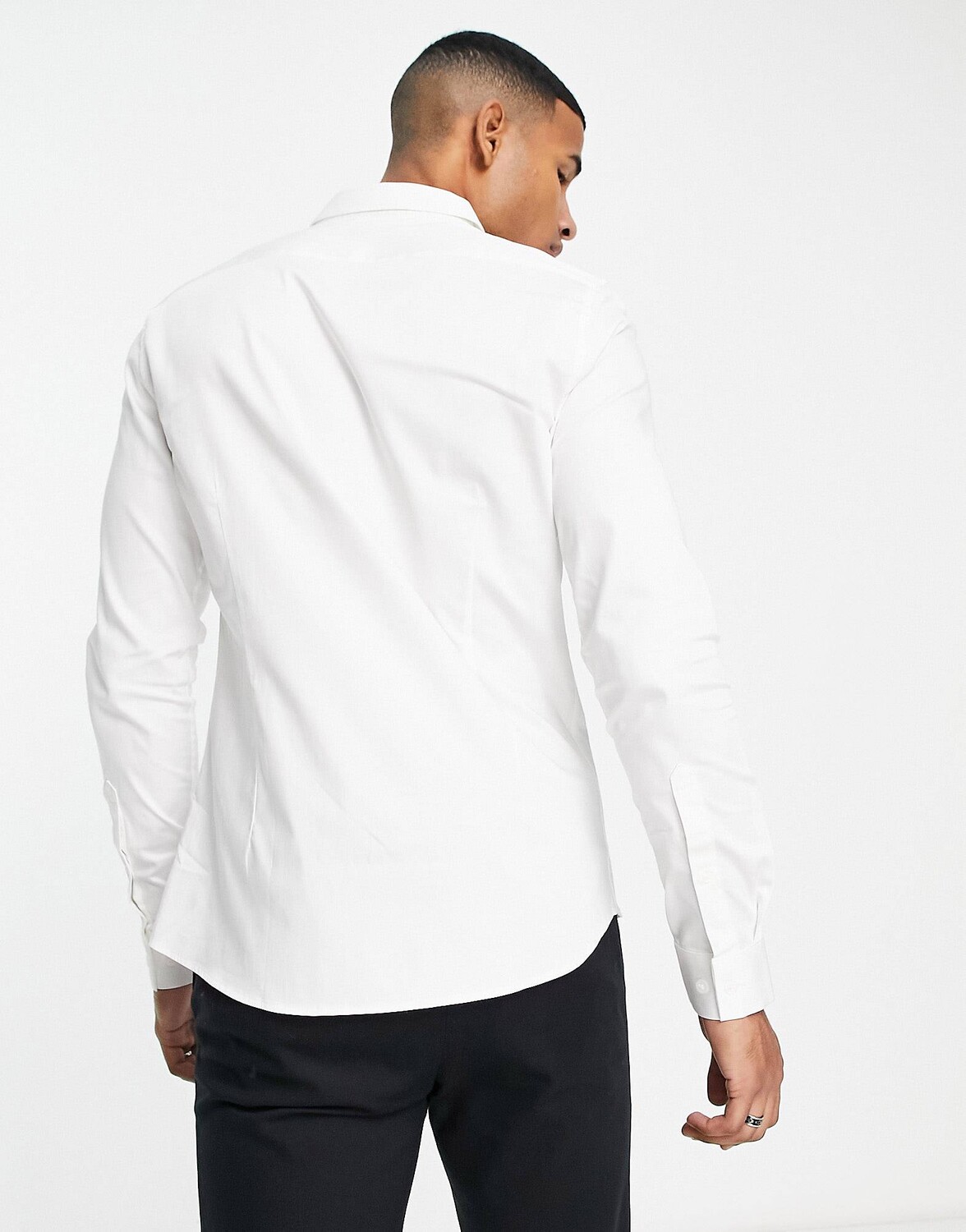 Белая сатиновая рубашка узкого кроя ASOS DESIGN Premium — фото 3