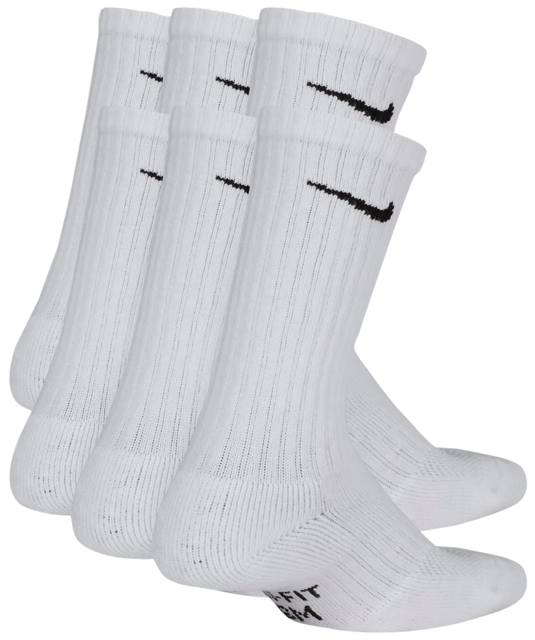Носки для мальчиков 6 Pack Cushioned Crew Nike, белый/черный — фото 3